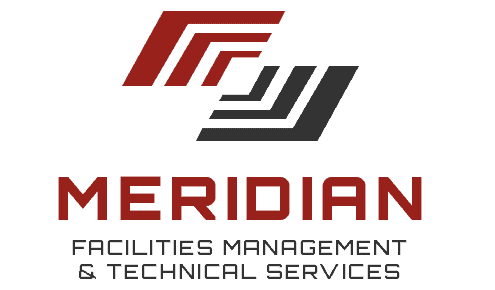 Meridian Integrated Systems logo with facilities management and technical services branding.